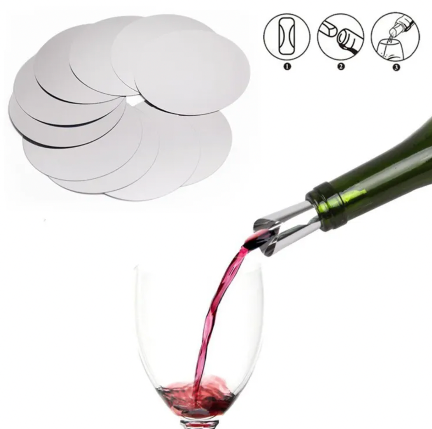 CU-128 - Reusable Wine Disc Spout Pourer
