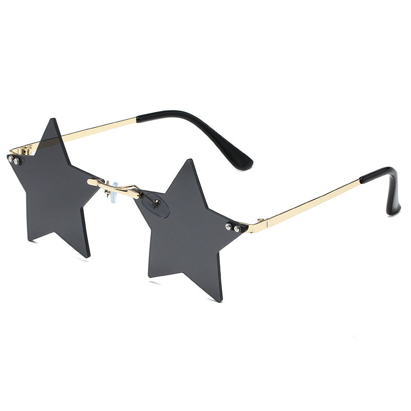CU-140 - Semi Rimless Star Shaped Sunglasses