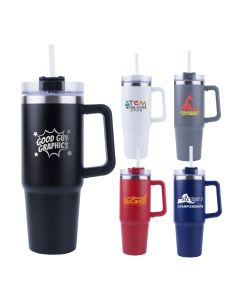 30oz SS Double Wall Vacuum Mug & Straw Lid with Twist Closure