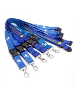 3/8" x 36" Polyester Silkscreen Lanyard with Safety Breakaway and Buckle Release