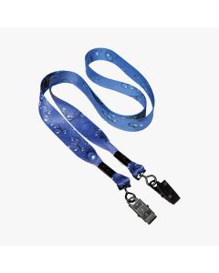 3/4" Double Ended Recycled Sublimated Full Color PET Eco-friendly Lanyard