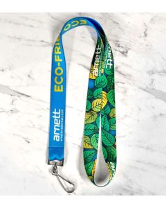 3/8" Recycled Sublimated Full Color PET Eco-friendly Lanyard