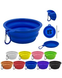 12 oz Collapsible Silicone Dog Bowl with Carabiner