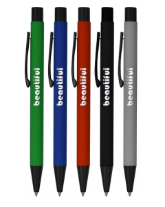 Soft Rubber Click Metal Ballpoint Pen with Chrome