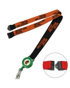 3/8" Woven Lanyard with Retractable Reel and Safety Breakaway