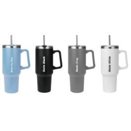 40oz Travel mug with handle and straw