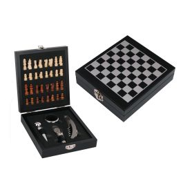 Chess Set with 4 Pc Wine Opener & Corkscrew Set