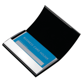 Leatherette Business Card Case with Stainless Steel