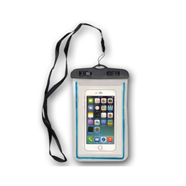 Waterproof Cell Phone Pouch with Lanyard & Blue Neon Strip