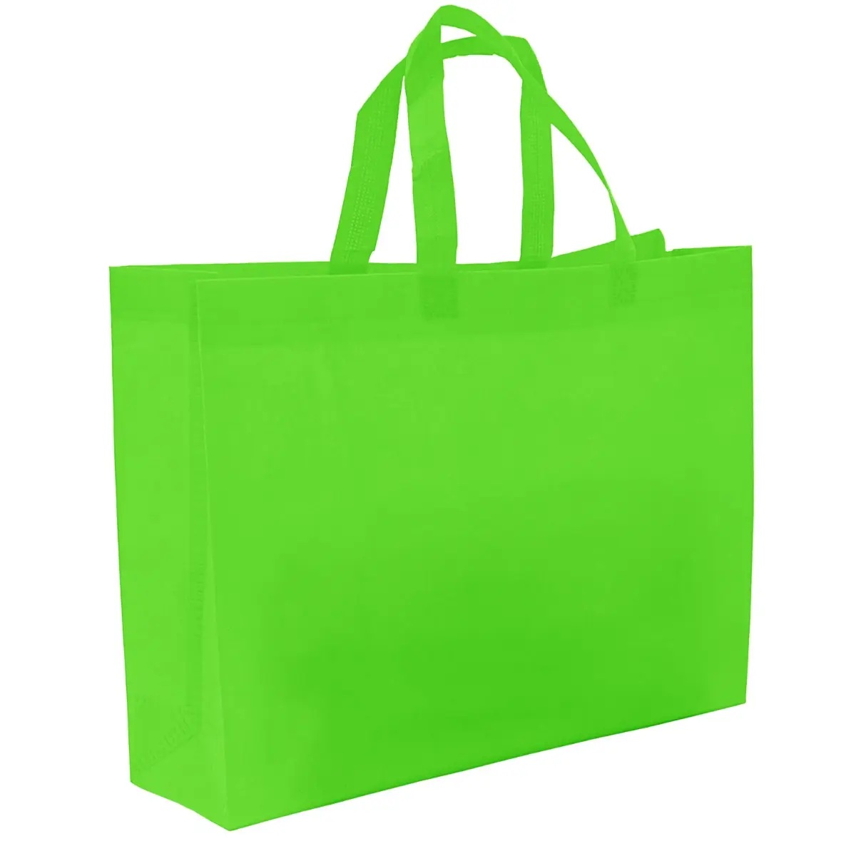 [B800- APGRN] Non-Woven Shopping Bag Grocery(15.5 n W x 12in H x 4in D) (Apple Green)
