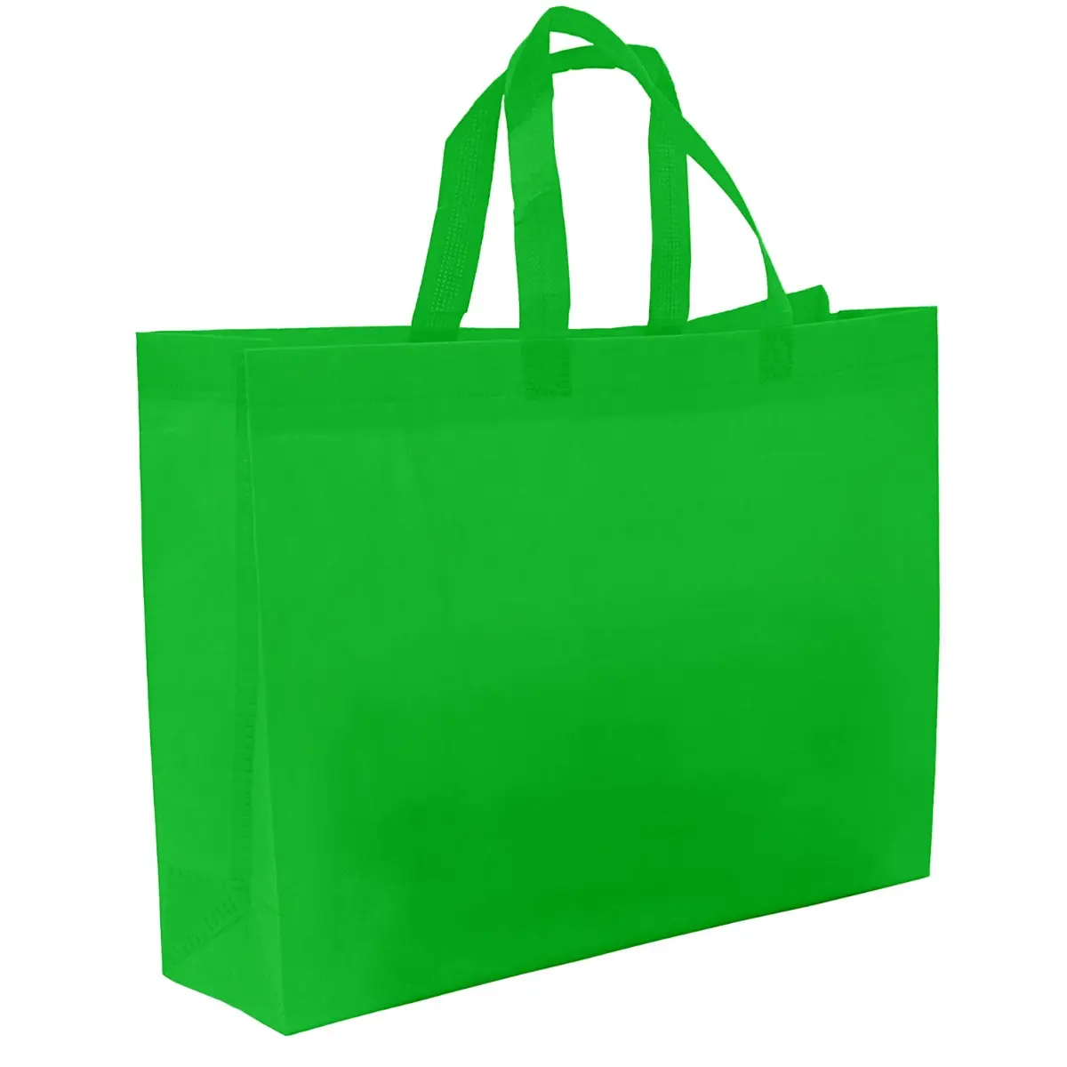 [B800- Green] Non-Woven Shopping Bag Grocery(15.5 n W x 12in H x 4in D) (Green)