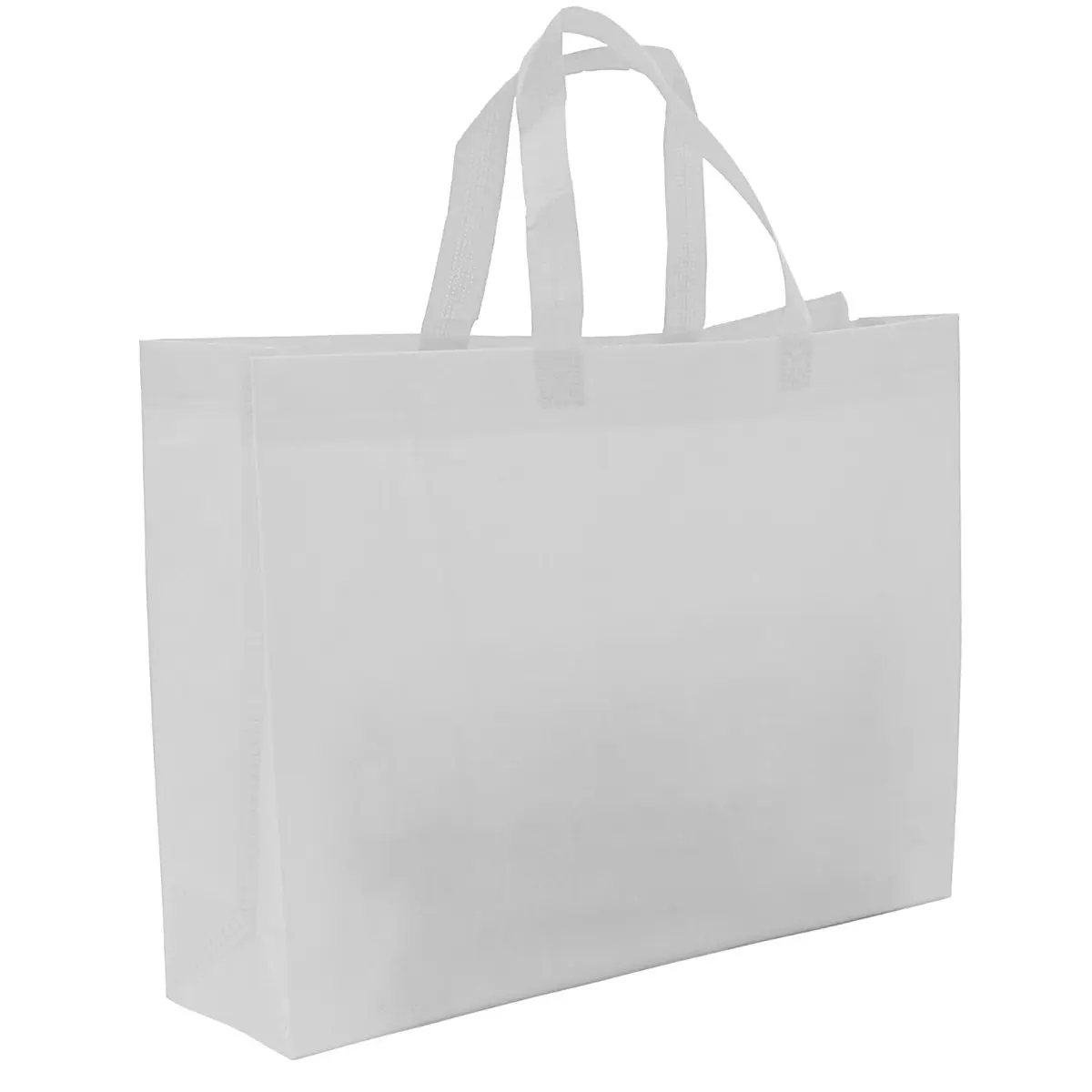 [B800- White] Non-Woven Shopping Bag Grocery(15.5 n W x 12in H x 4in D) (White)