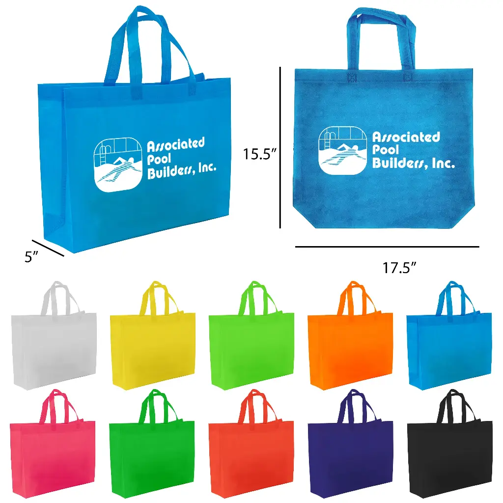 [B801- Red] Non-Woven Juliet Grocery Tote Bag  - 3D (18" x 14" x 5") (Red)