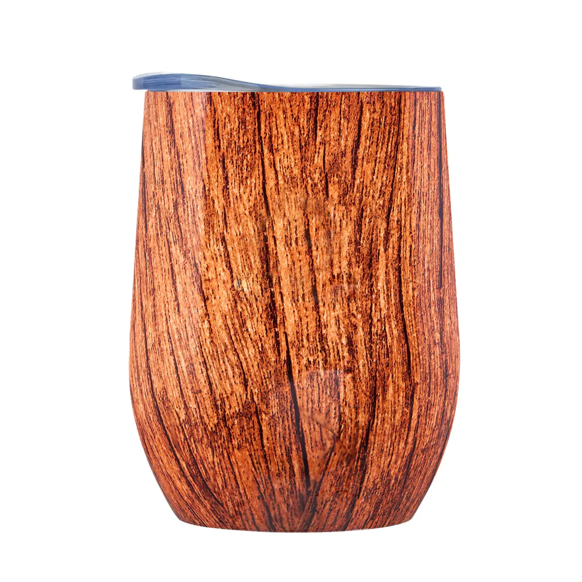 [CN-19- Wood Grain] Yelnats 12oz Wine Tumbler Vacuum Stainless Steel Mug (Wood Grain)