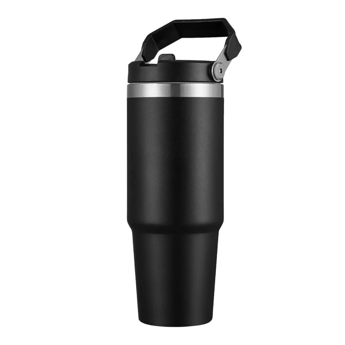 [CN-81- Black] 30oz Mamooth Double Wall Stainless Steel Tumbler with Handle (Black)