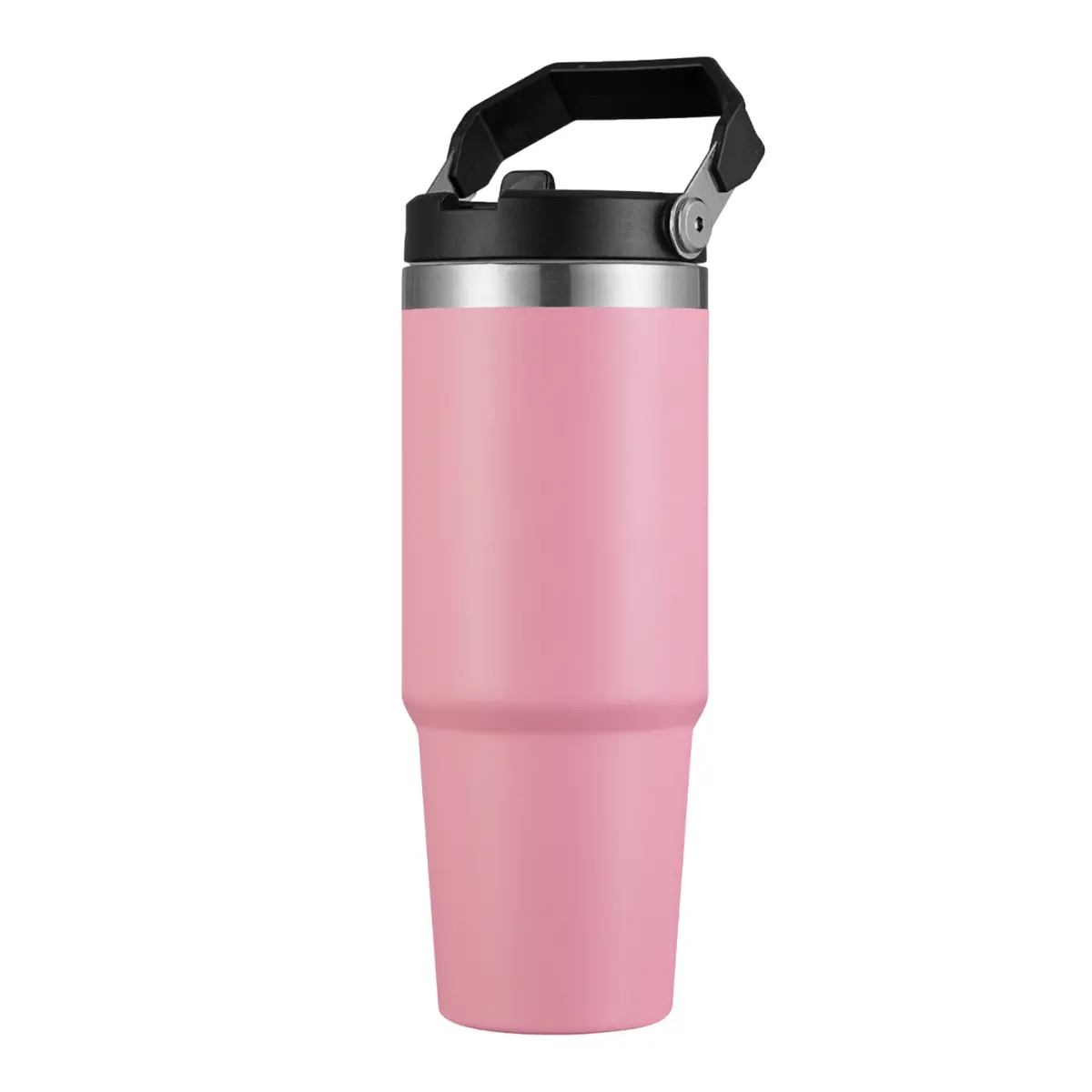 [CN-81- Pink] 30oz Mamooth Double Wall Stainless Steel Tumbler with Handle (Pink)