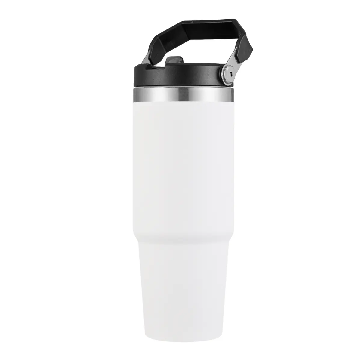 [CN-81- White] 30oz Mamooth Double Wall Stainless Steel Tumbler with Handle (White)