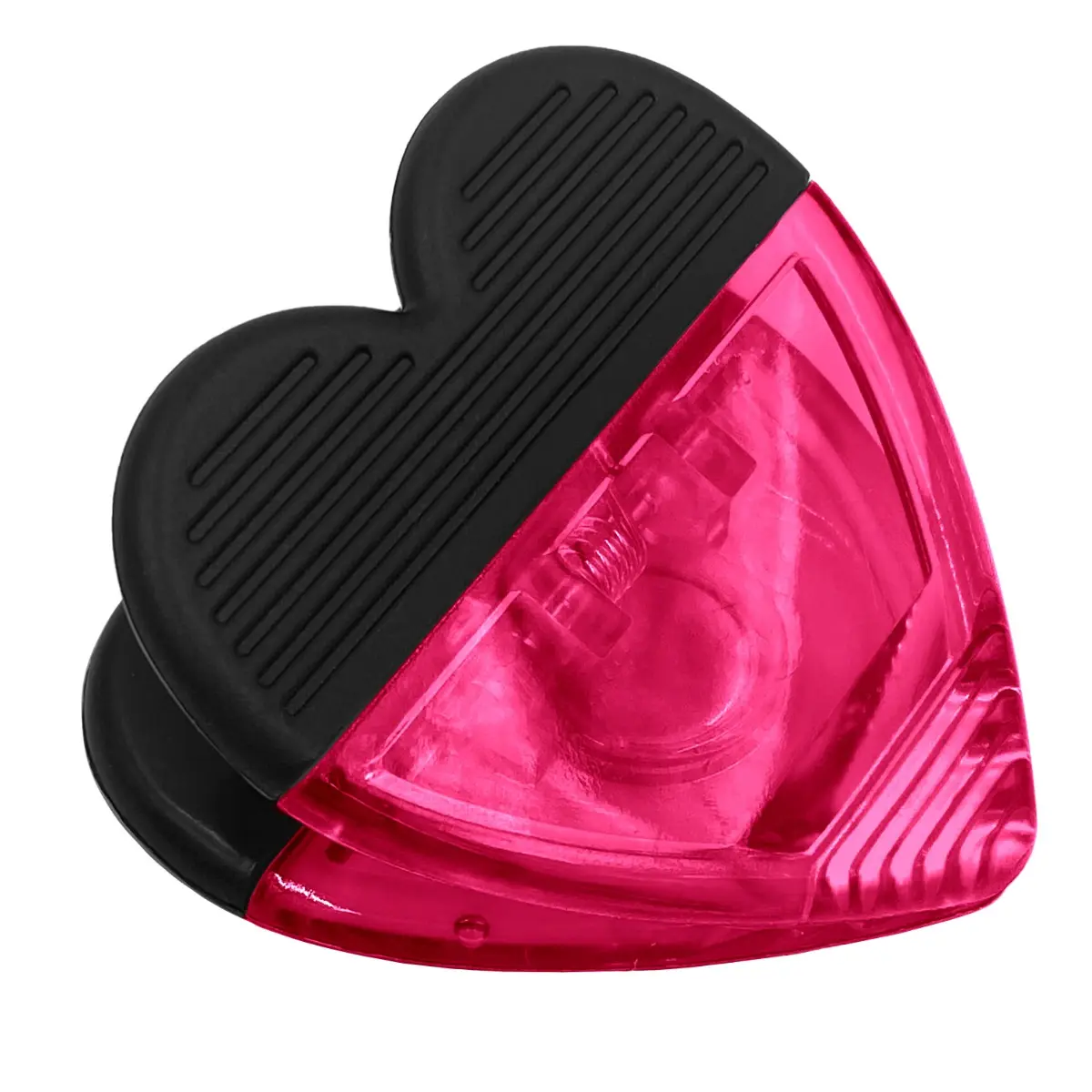 [J-04- Transparent Pink] Love Your Snacks: Heart-Shaped Chip Clips (Transparent Pink)