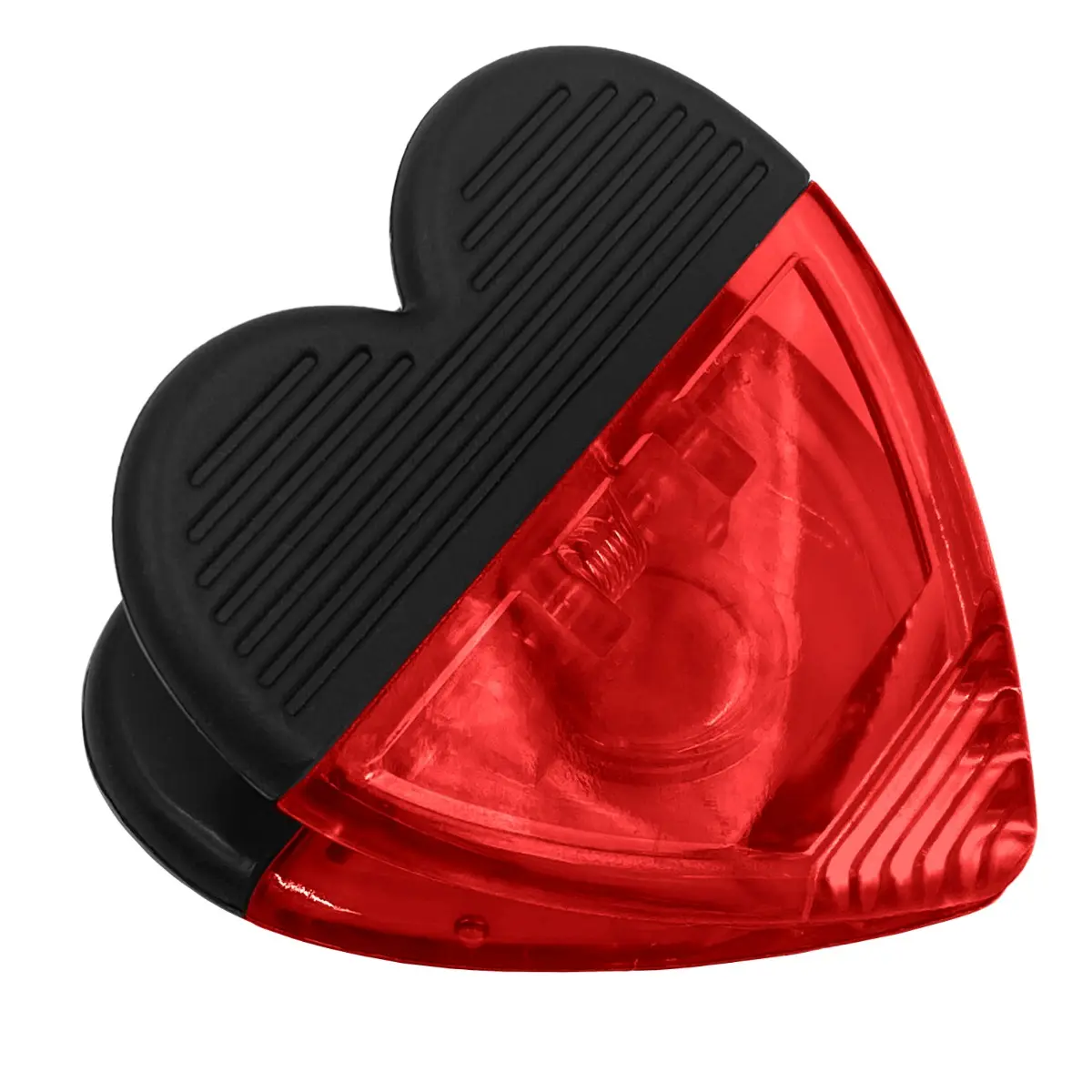 [J-04- Transparent Red] Love Your Snacks: Heart-Shaped Chip Clips (Transparent Red)