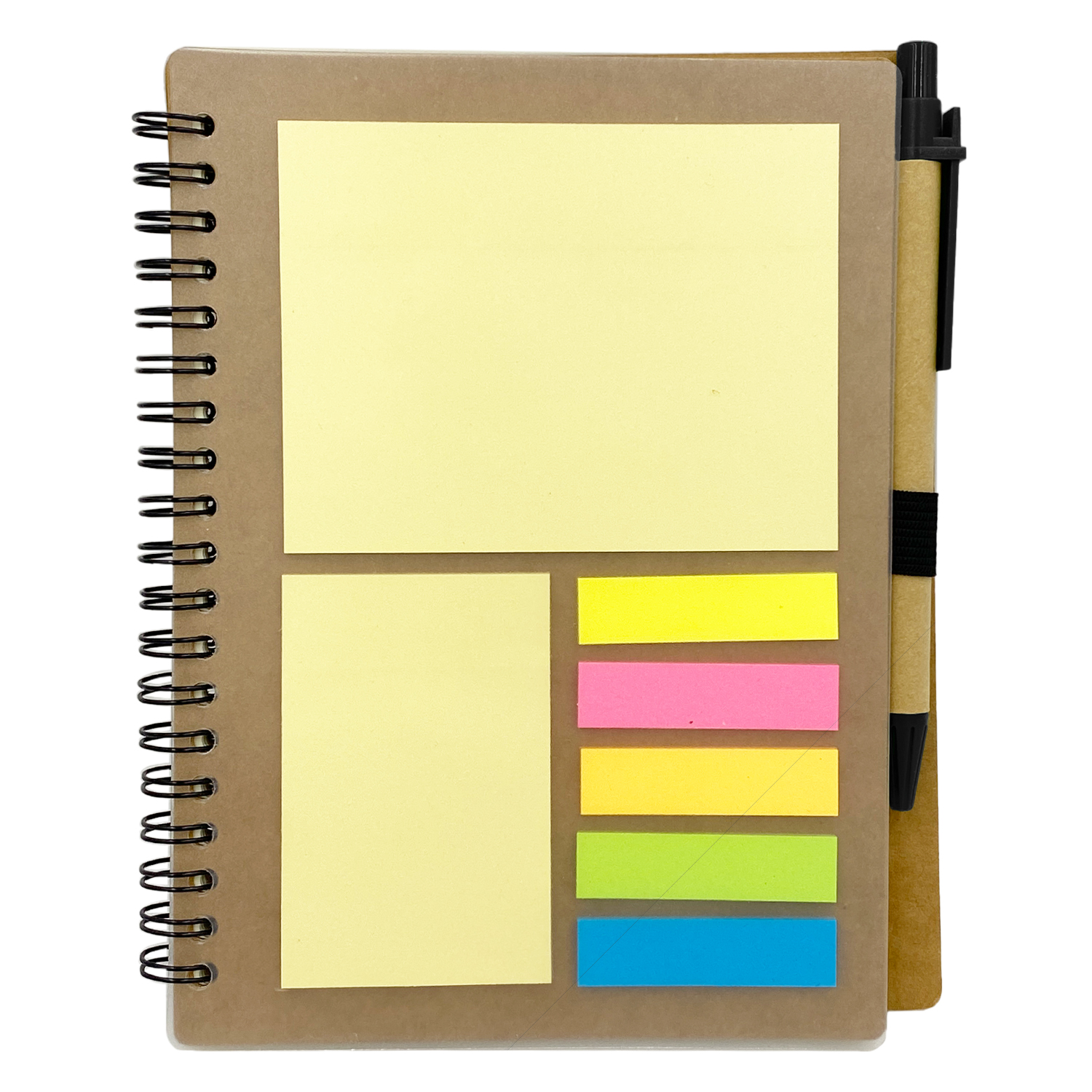 [JD-019- Black] 5.5" * 7" Eco-Friendly Complete Set Spiral Notebook (Black)