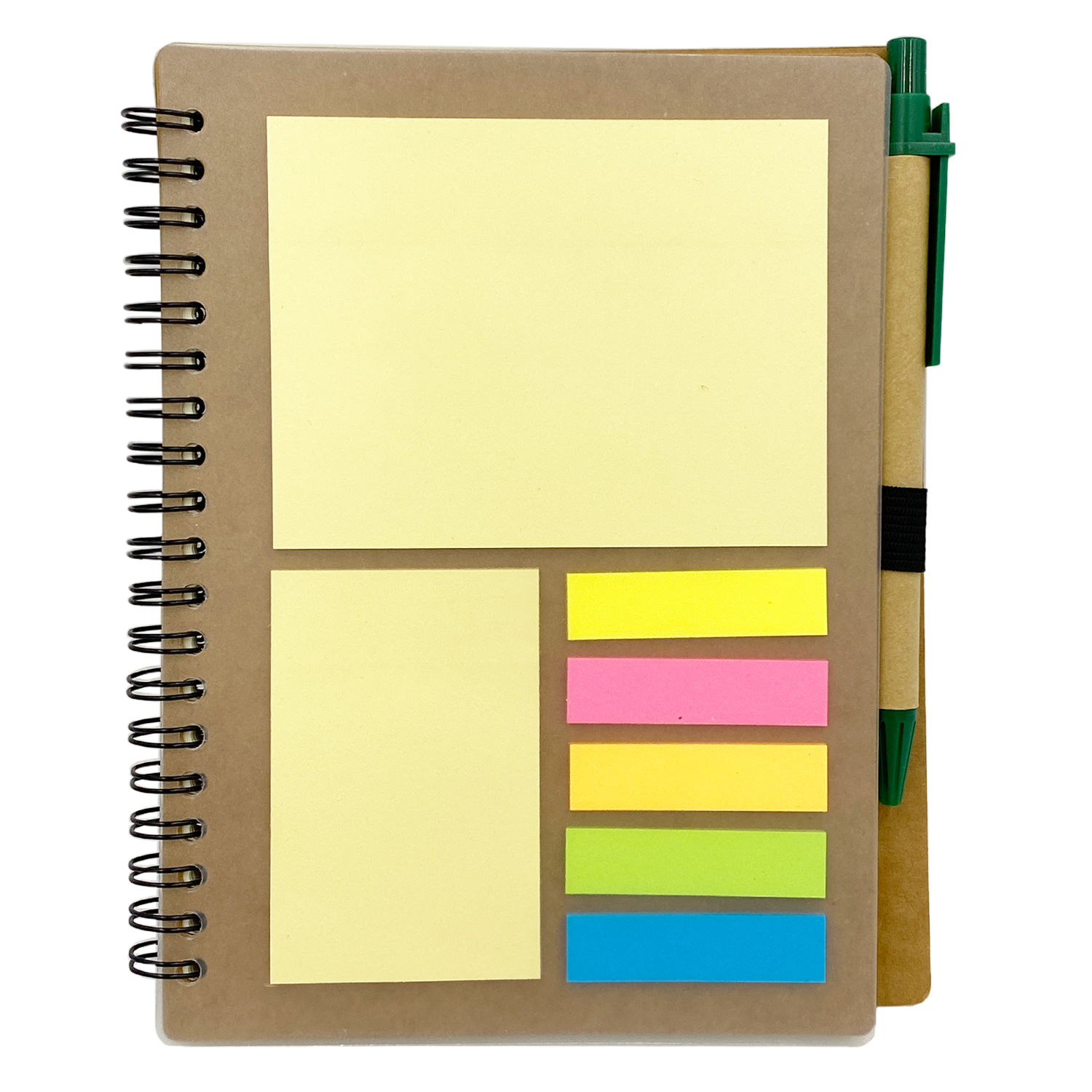 [JD-019- Green] 5.5" * 7" Eco-Friendly Complete Set Spiral Notebook (Green)