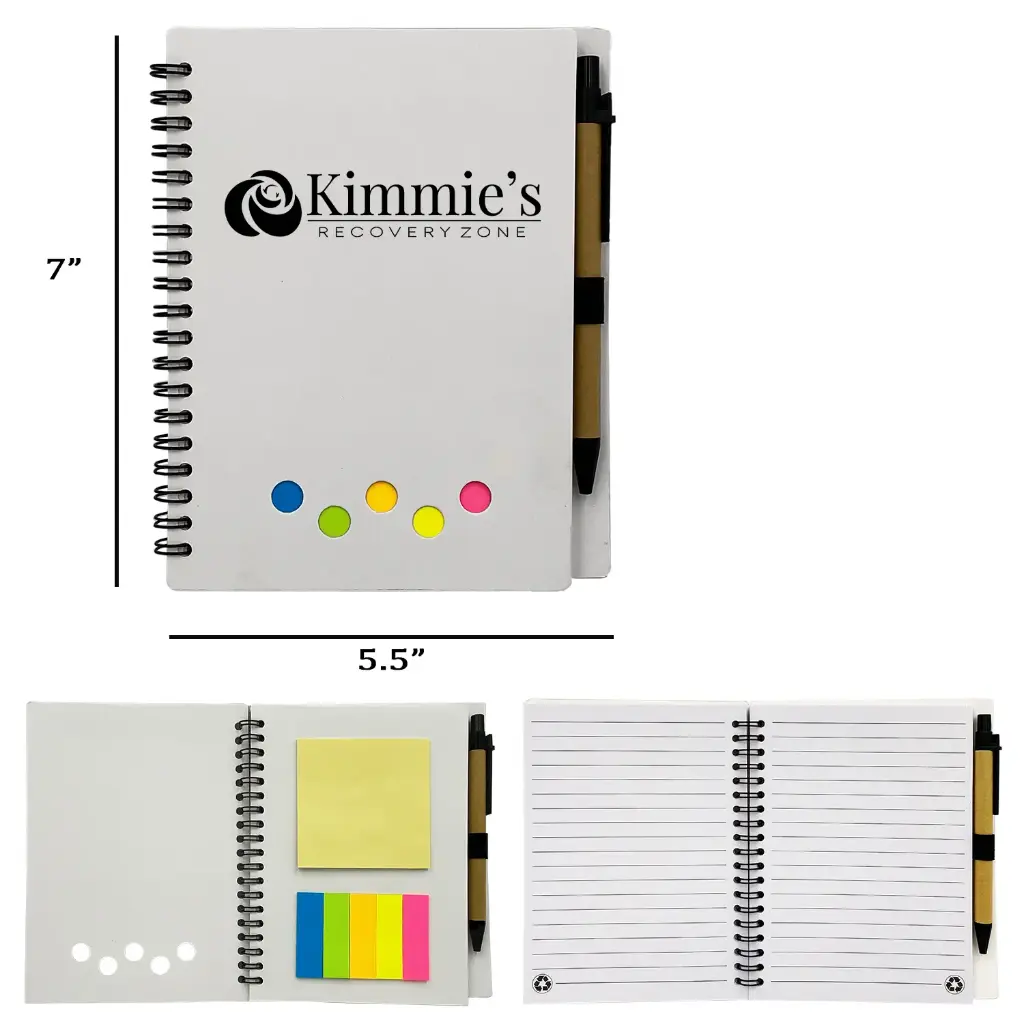 [JD-028] 5.5"* 7" Spiral White Notebook with Pen ï¿½ Eco-Friendly  Set