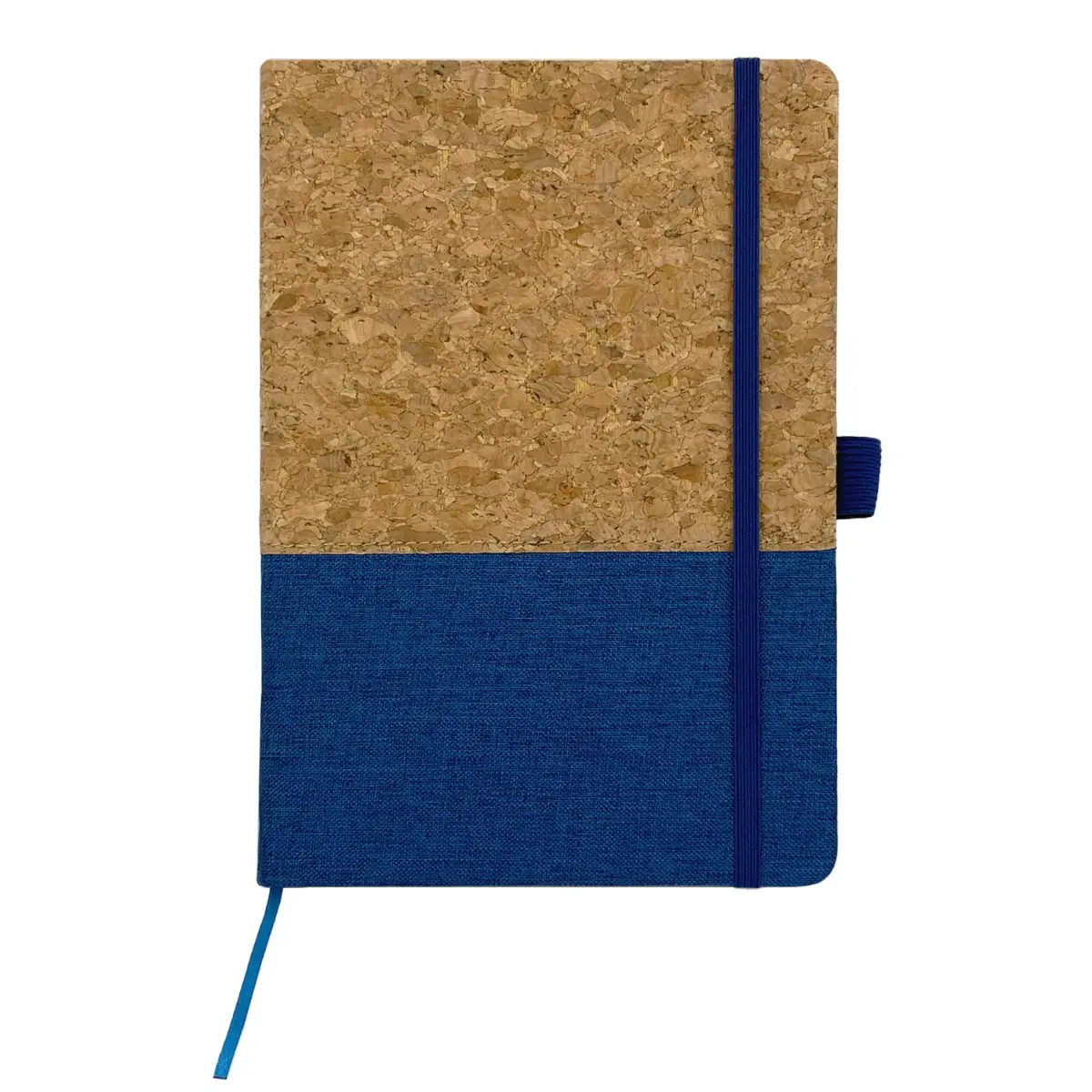 [JD-568-Blue] 5.5"*7" Stonebrook Eco Cork Hard Cover Notebook (Blue)