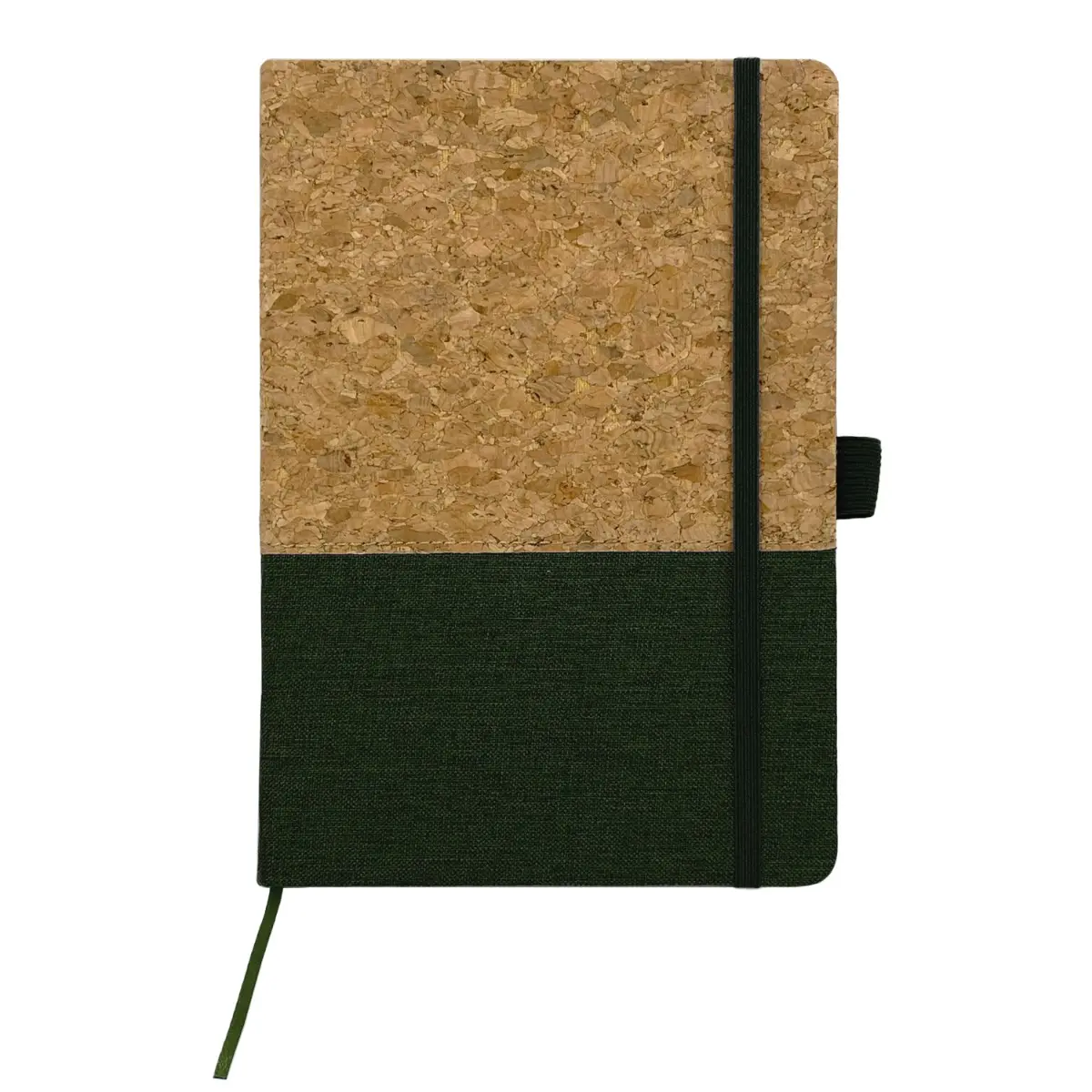 [JD-568- Green] 5.5"*7" Stonebrook Eco Cork Hard Cover Notebook (Green)
