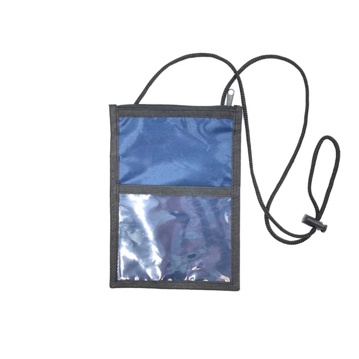 [JYXB-1419- Navy Blue] Polyester Badge Holder Trade Show 7.5 inch H* 5.5 inch W (Navy Blue)