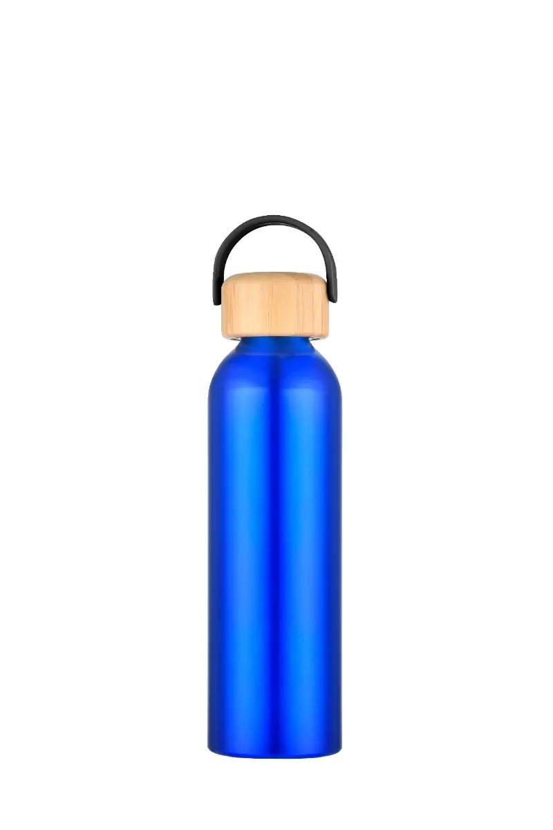 [LS-107- Royal Blue] Nogales 24oz Recycled Aluminum Bottle w/ Bamboo Lid (Royal Blue)