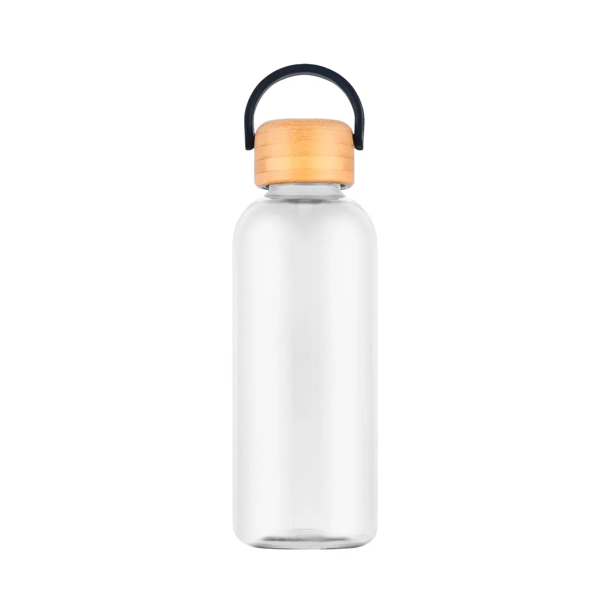 [LS-108- Clear] 21OZ RPET water bottle with bamboo lid (Clear)