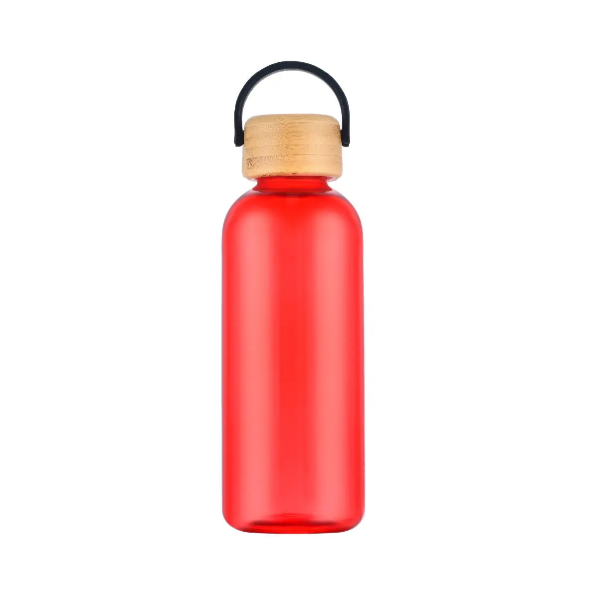 [LS-108- Red] 21OZ RPET water bottle with bamboo lid (Red)