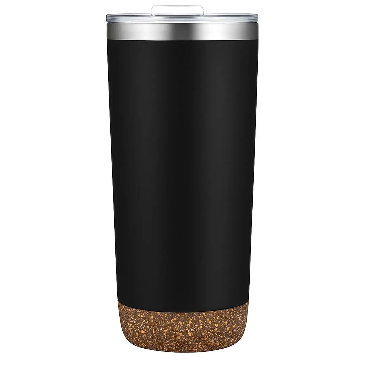 [LS-223- Black] 22oz Vacuum Tumbler with Cork Bottom (Black)