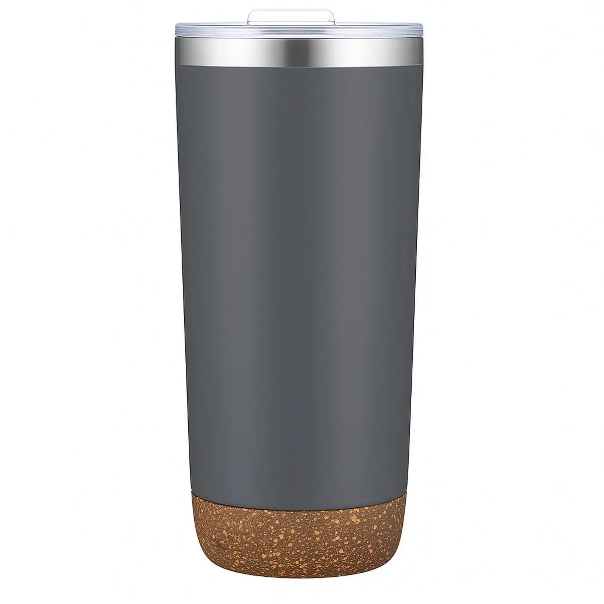 [LS-223- Grey] 22oz Vacuum Tumbler with Cork Bottom (Grey)
