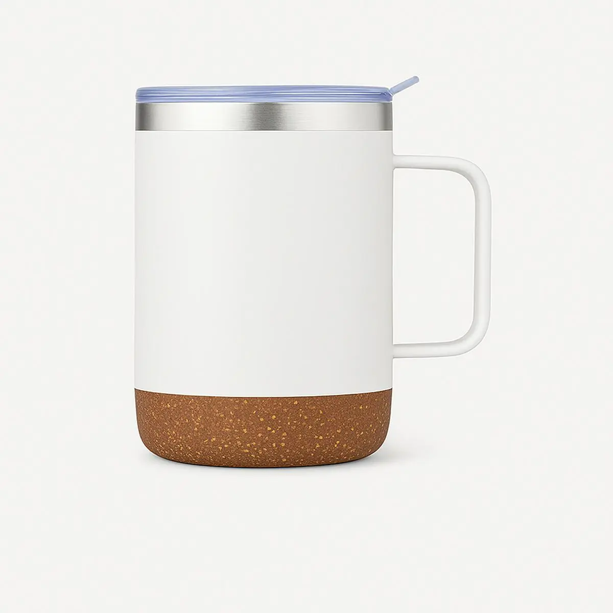 [LS-225- White] 12oz Vacuum Mug with Cork Bottom (White)