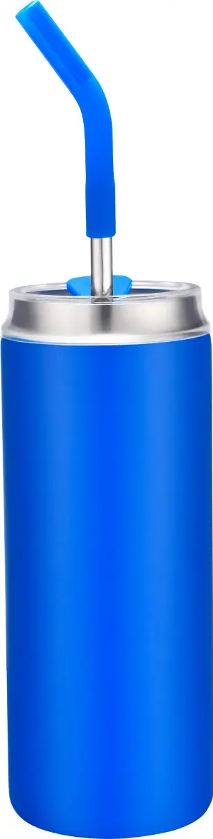 [LS-258- Blue] 20oz Vacuum Tumbler with Straw (Blue)