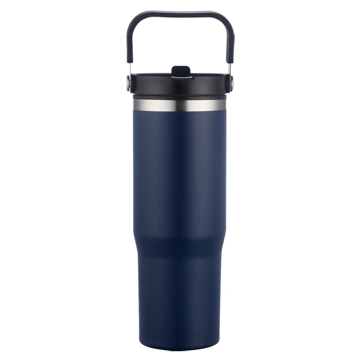 [LS-123AP-Navy] 30oz Double Wall tumbler with carrier. Plastic inner, SS outer with powder coating (Navy)