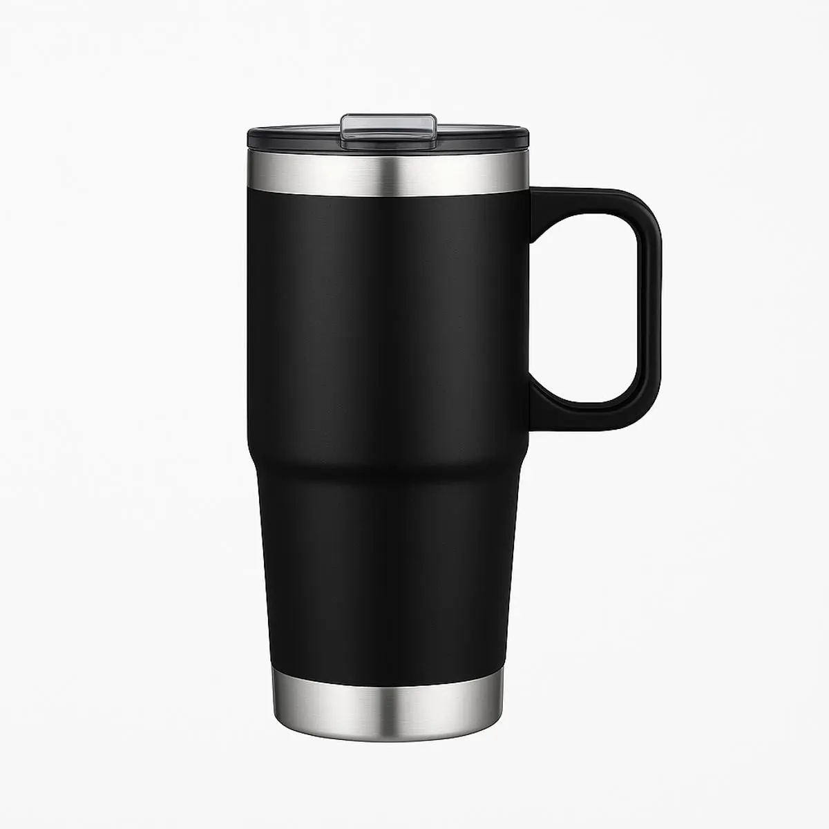 [LS-298- Black] 24oz Stainless Steel Travel Mug with Stainless Steel Bottom (Black)