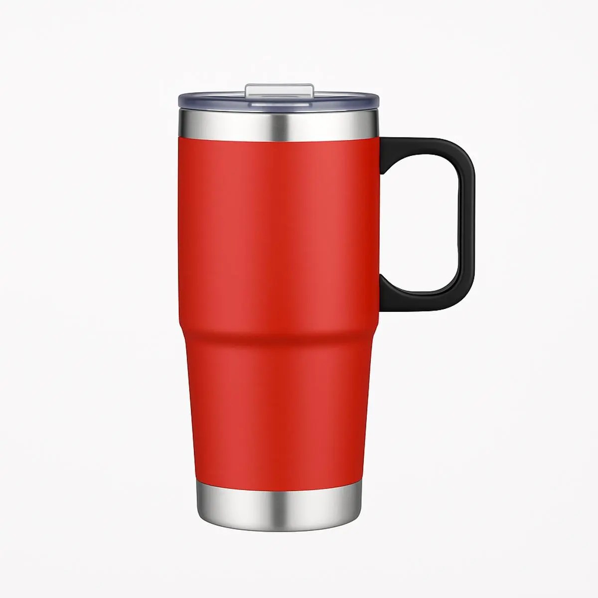 [LS-298- Red] 24oz Stainless Steel Travel Mug with Stainless Steel Bottom (Red)