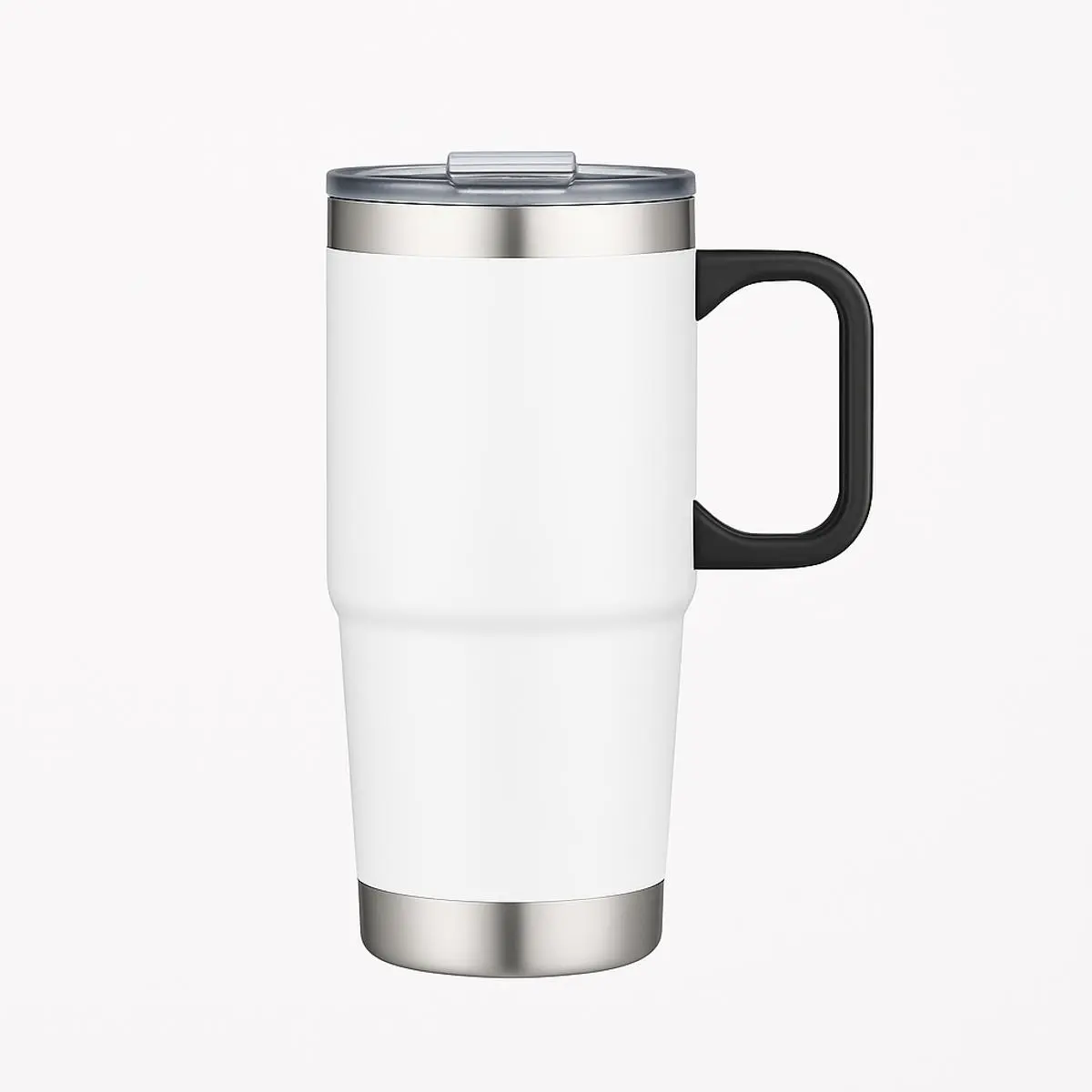 [LS-298- White] 24oz Stainless Steel Travel Mug with Stainless Steel Bottom (White)