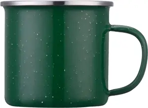 [LS-890- Green] 16oz Camp Mug with Stainless Steel Rim (Green)