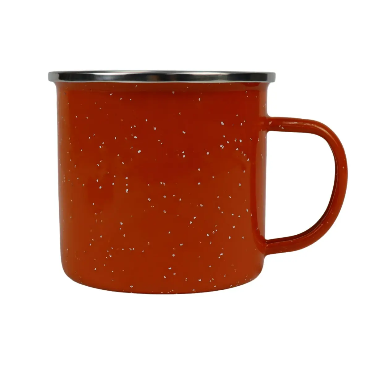 [LS-890- Orange] 16oz Camp Mug with Stainless Steel Rim (Orange)