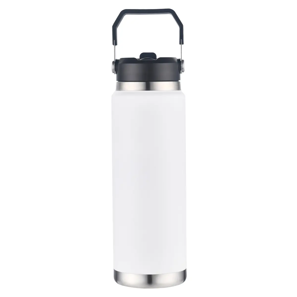 [AC901-00] 30oz Vacuum bottle with straw and carry handle (White)
