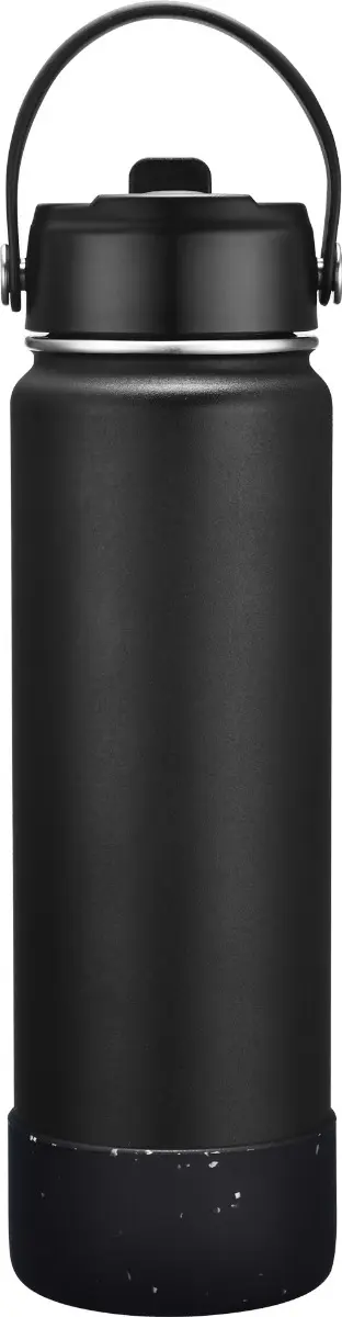 [LS-908- Black] 27oz Vacuum Water Bottle with Silicone Bottom (Black)