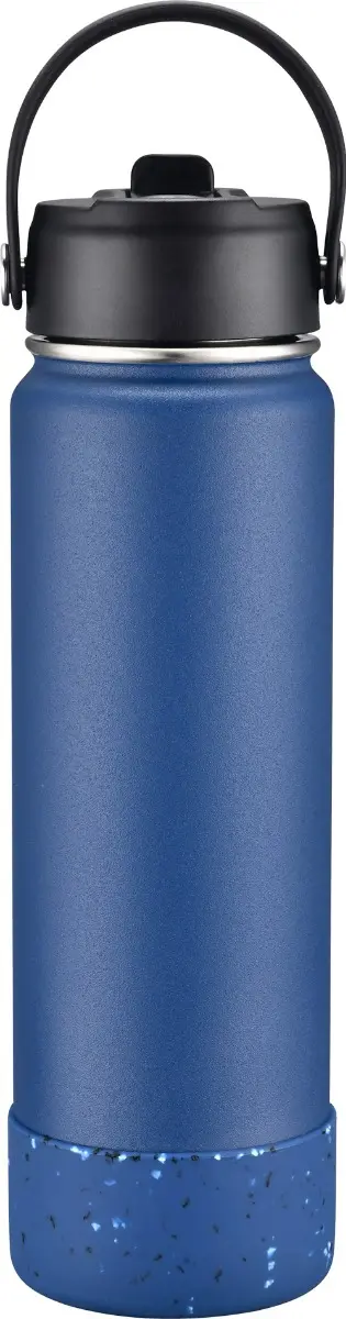 [LS-908- Blue] 27oz Vacuum Water Bottle with Silicone Bottom (Blue)