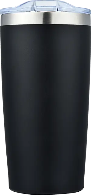 [LS-9983- Black] 20oz. Powder Coated Stainless Steel Double Wall Vacuum Tumbler (Black)