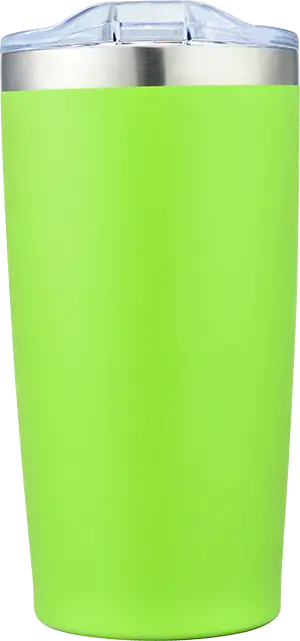 [LS-9983- Green] 20oz. Powder Coated Stainless Steel Double Wall Vacuum Tumbler (Green)