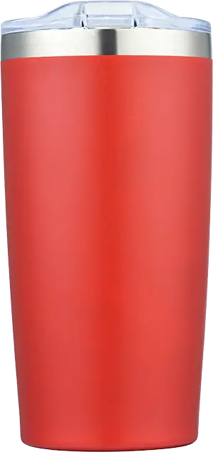 [LS-9983- Red] 20oz. Powder Coated Stainless Steel Double Wall Vacuum Tumbler (Red)