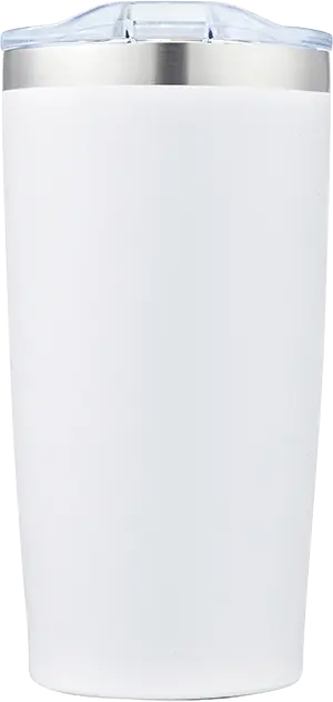 [LS-9983- White] 20oz. Powder Coated Stainless Steel Double Wall Vacuum Tumbler (White)