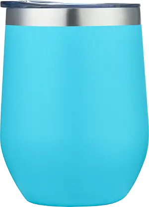[LS-9986- Light Blue] 12oz. . Powder Coated Stainless Steel Double Wall SS Vacuum Wine Cup (Light Blue)